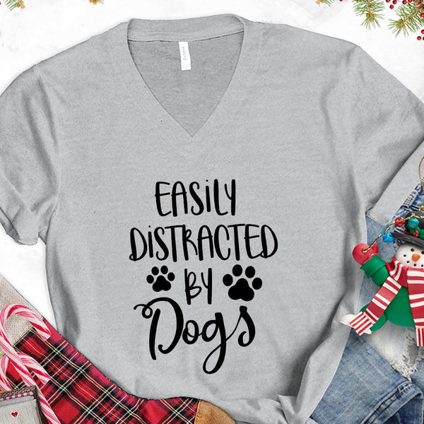 Easily Distracted By Dogs V-Neck