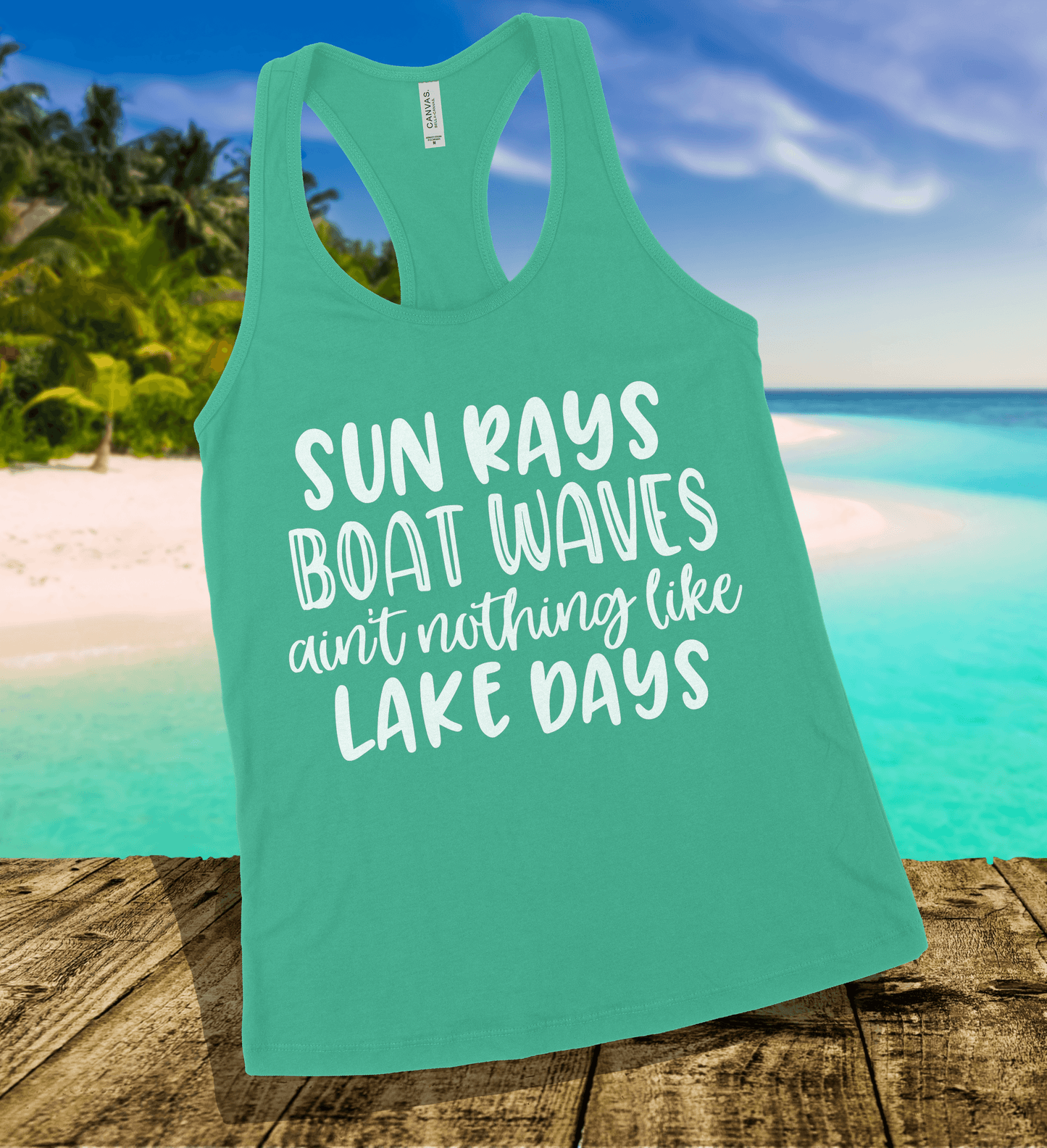 Sun Rays Boat Waves Tank Top