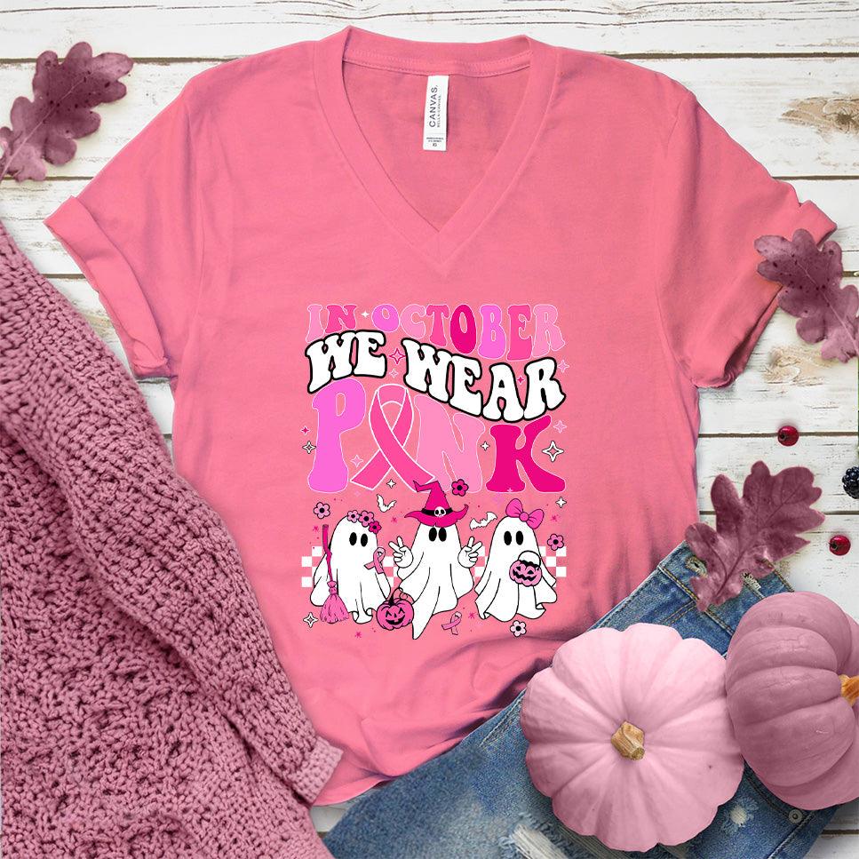 In October We Wear Pink V-Neck Colored Edition
