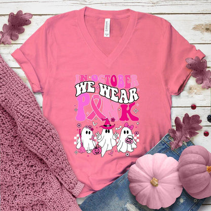 In October We Wear Pink V-Neck Colored Edition