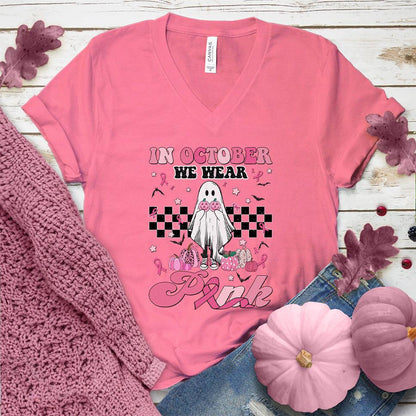 In October We Wear Pink Version 2 V-Neck Colored Edition