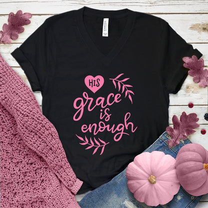 His Grace Is Enough V-Neck Pink Edition