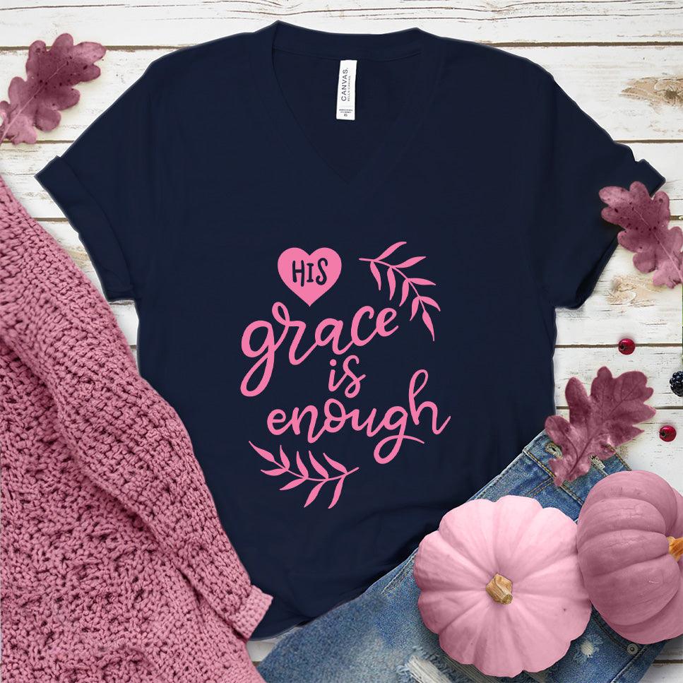 His Grace Is Enough V-Neck Pink Edition