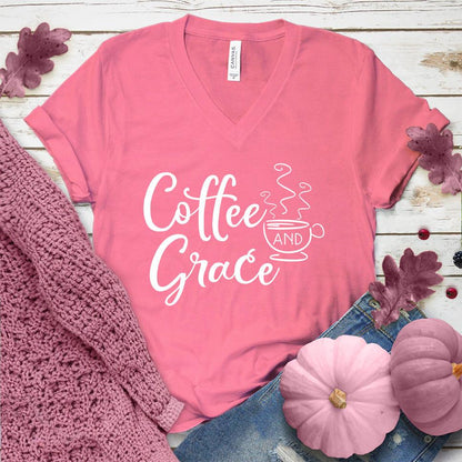 Coffee And Grace V-Neck Pink Edition