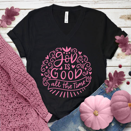 God Is Good V-Neck Pink Edition