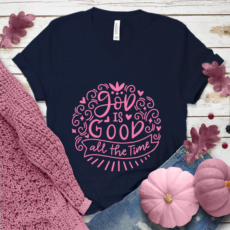 God Is Good V-Neck Pink Edition