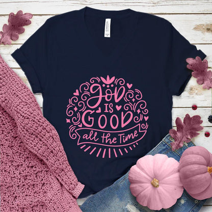 God Is Good V-Neck Pink Edition