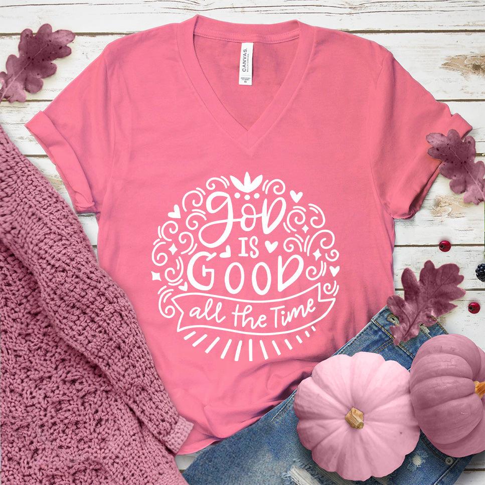 God Is Good V-Neck Pink Edition