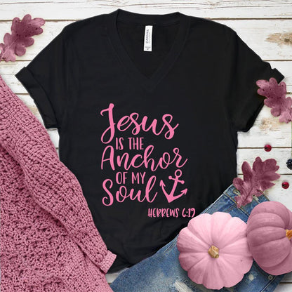 Jesus is the Anchor of My Soul V-Neck Pink Edition