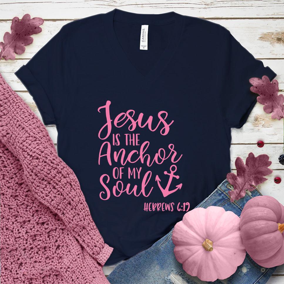 Jesus is the Anchor of My Soul V-Neck Pink Edition