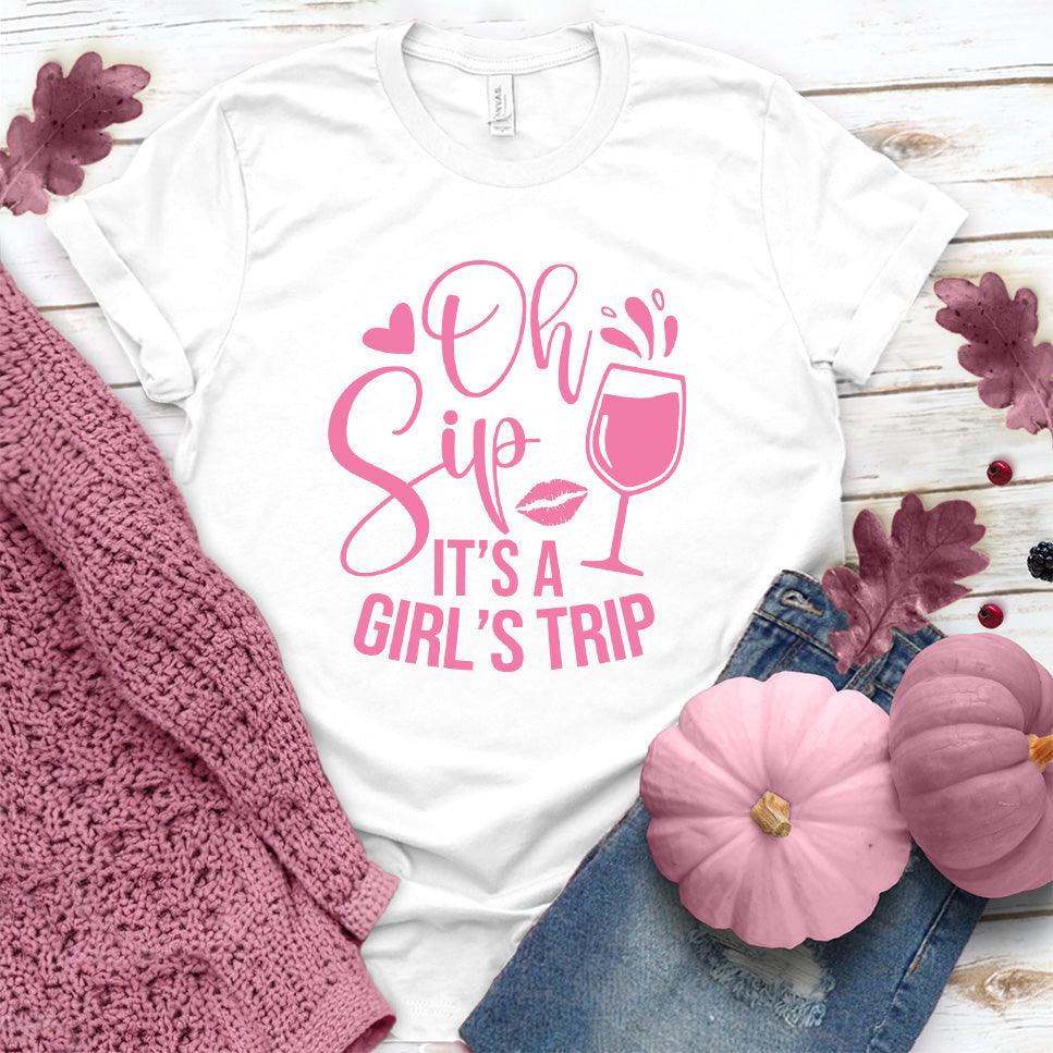 Oh Sip It's A Girl's Trip T-Shirt Pink Edition