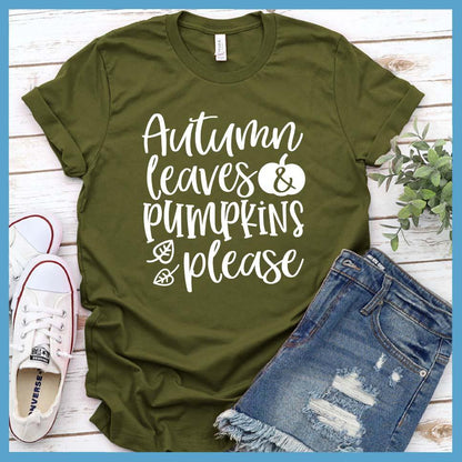 Autumn Leaves & Pumpkins Please T-Shirt