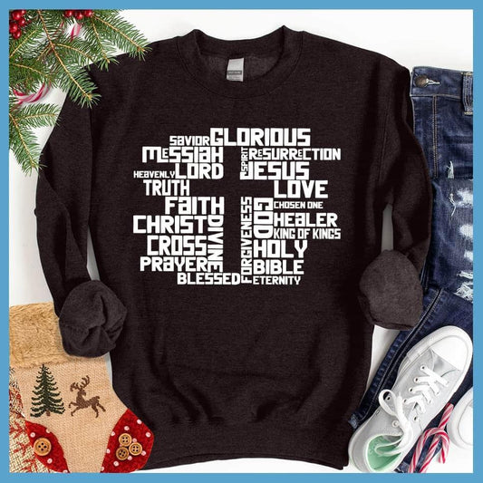 Christmas Cross Collage Version 2 Sweatshirt