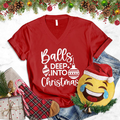 Balls Deep Into Christmas V-Neck