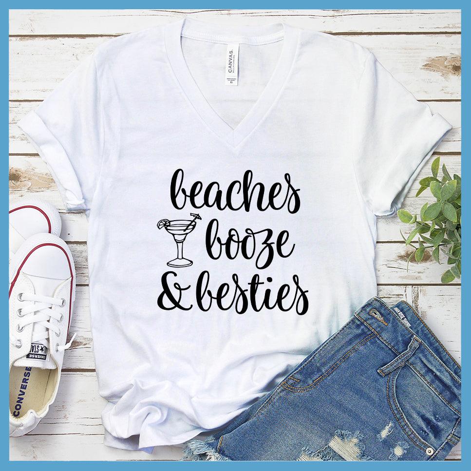 Beaches Booze and Besties Version 1 V-neck