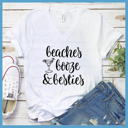 Beaches Booze and Besties Version 1 V-neck