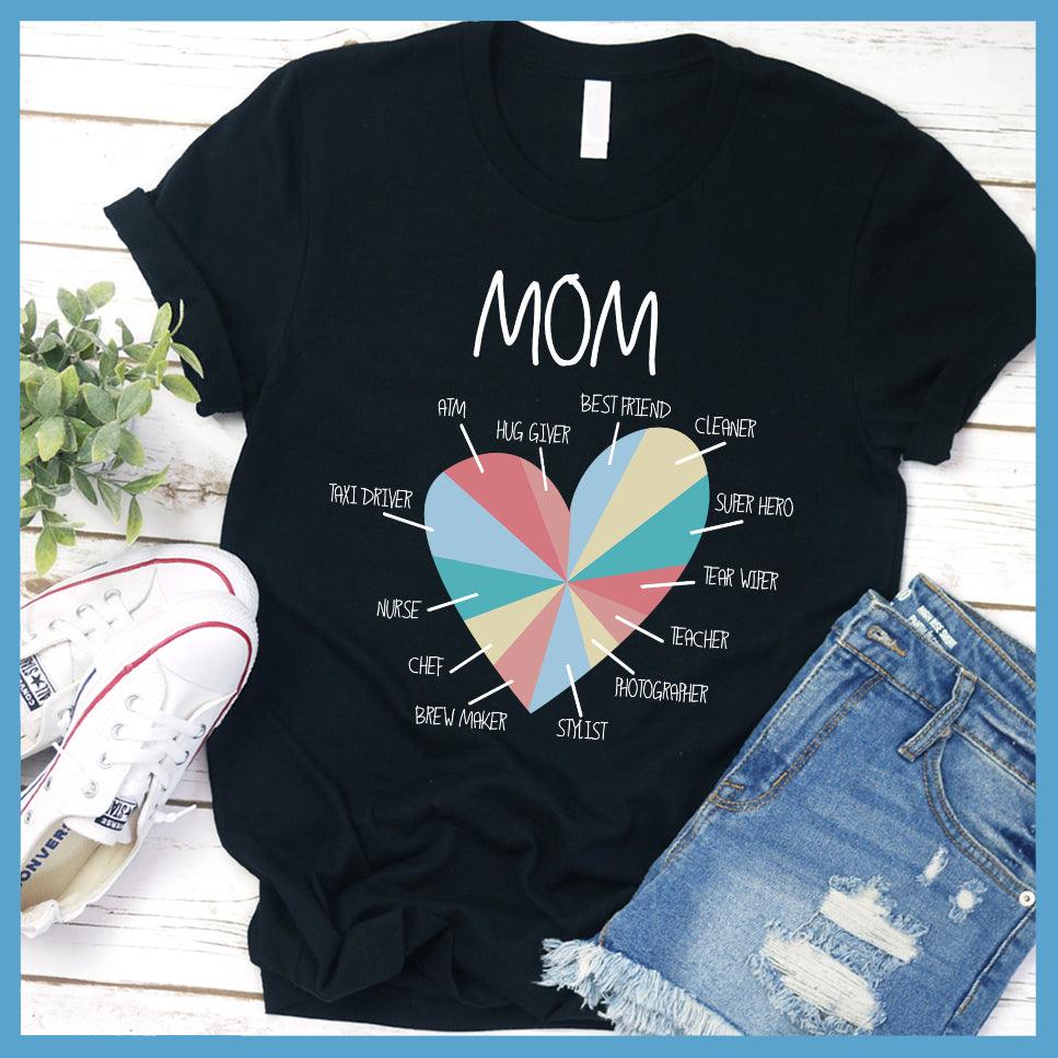 Best Mom Heart Colored Print T-Shirt