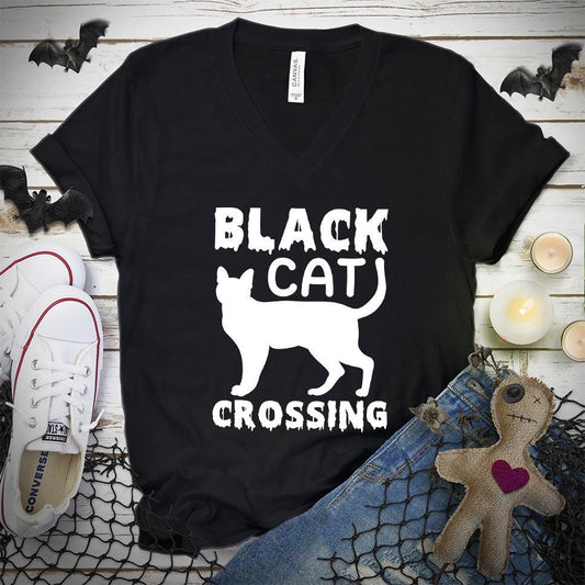 Black Cat Crossing V-Neck
