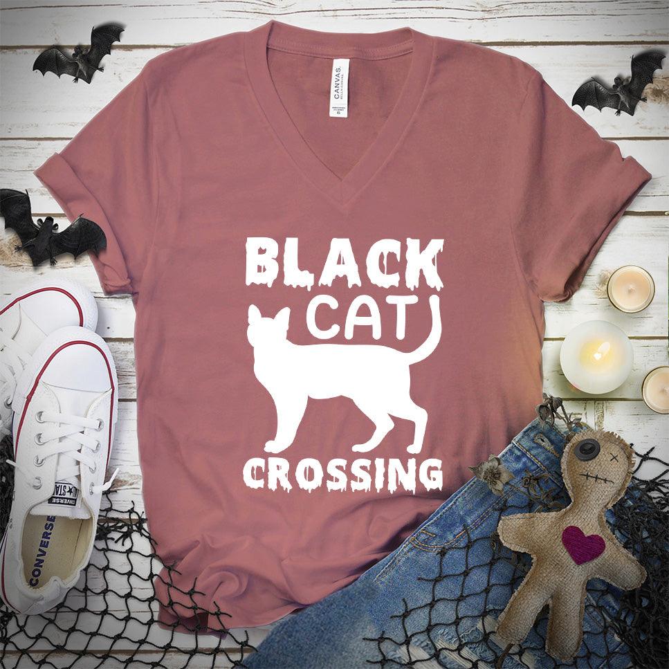 Black Cat Crossing V-Neck