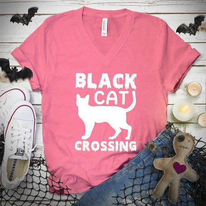 Black Cat Crossing V-Neck