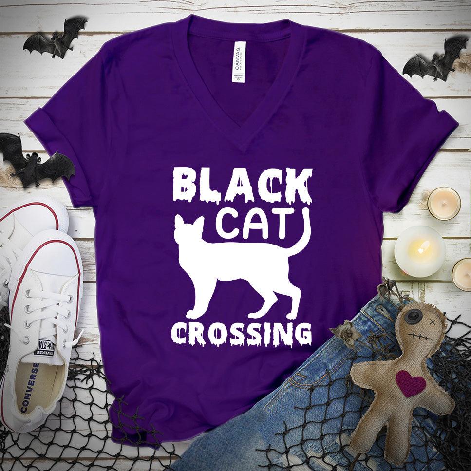 Black Cat Crossing V-Neck