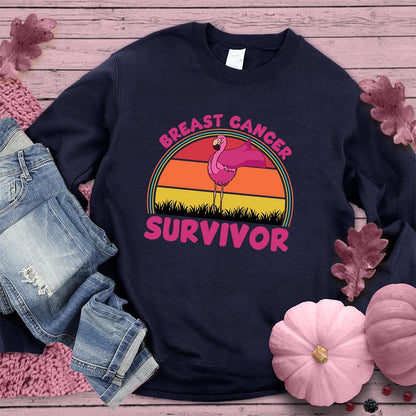 Breast Cancer Survivor Flamingo Colored Edition Sweatshirt