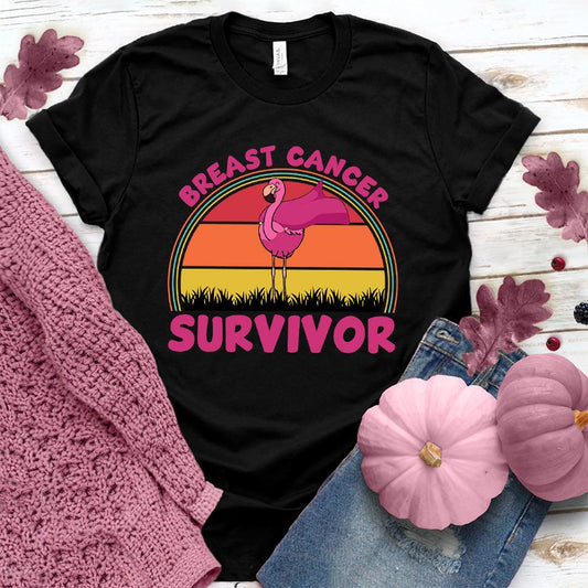 Breast Cancer Survivor Flamingo Colored Edition T-Shirt
