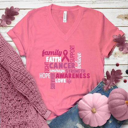 CANCER Awareness Colored Edition V-Neck