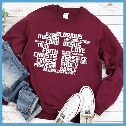 Christmas Cross Collage Version 2 Sweatshirt