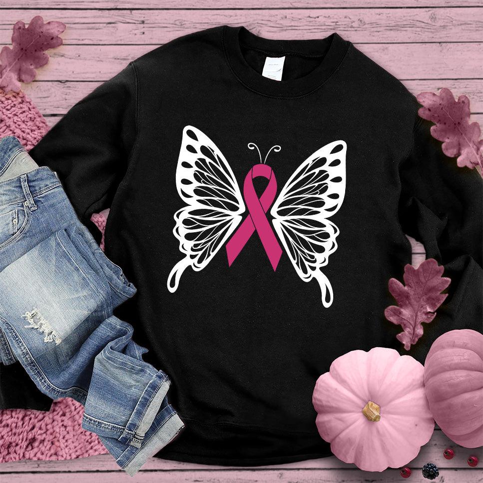 Cancer Ribbon Butterfly Colored Edition Sweatshirt