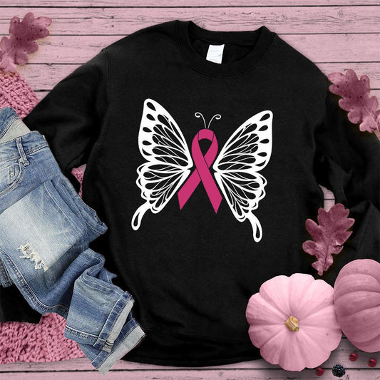 Cancer Ribbon Butterfly Colored Edition Sweatshirt