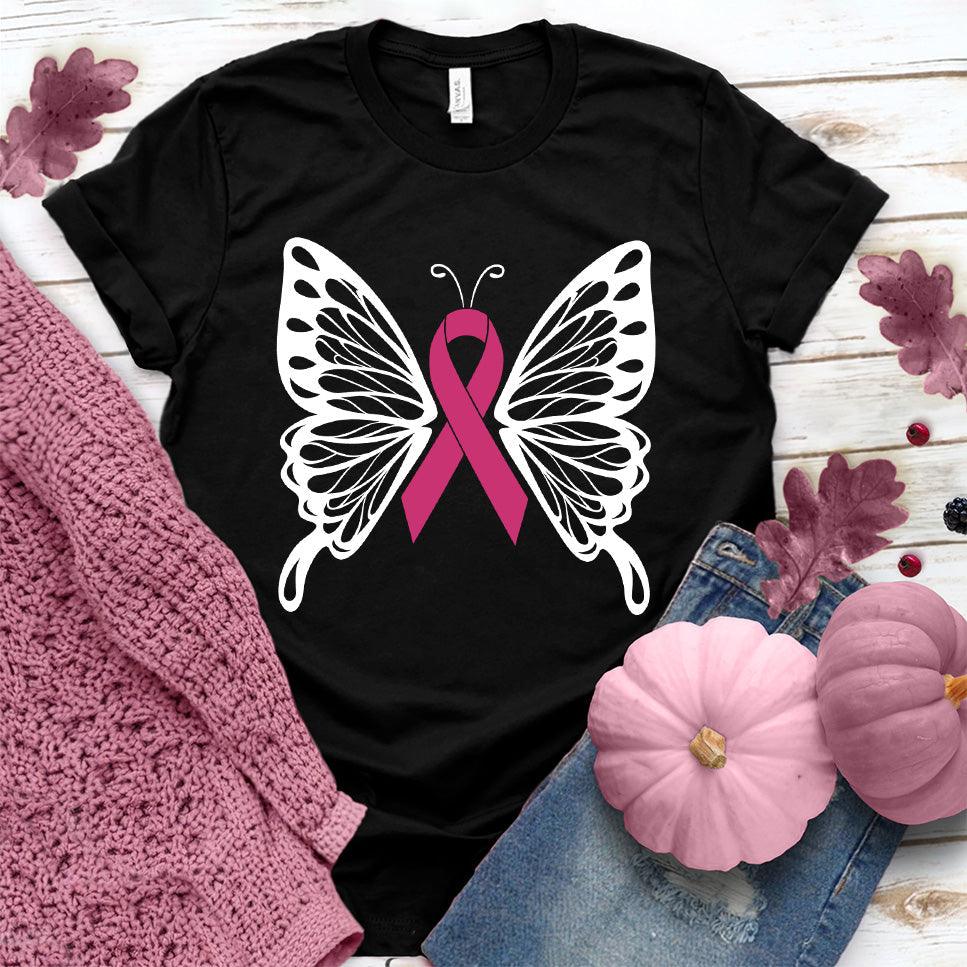 Cancer Ribbon Butterfly Colored Edition T-Shirt