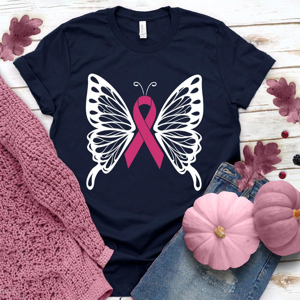 Cancer Ribbon Butterfly Colored Edition T-Shirt