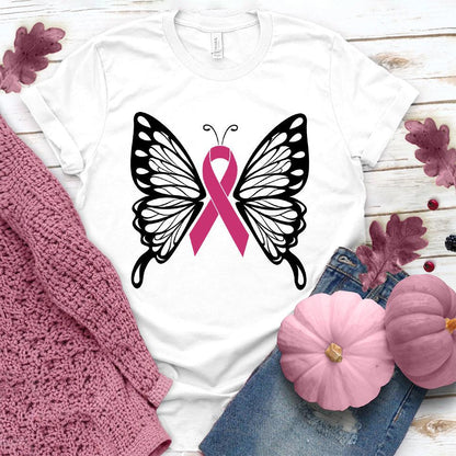 Cancer Ribbon Butterfly Colored Edition T-Shirt