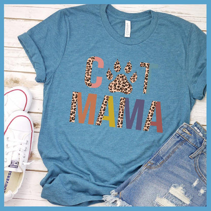 Cat Mama Colored Print T-Shirt