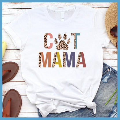 Cat Mama Colored Print T-Shirt