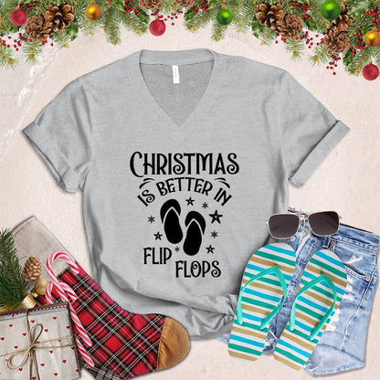 Christmas Is Better In Flip Flops V-Neck