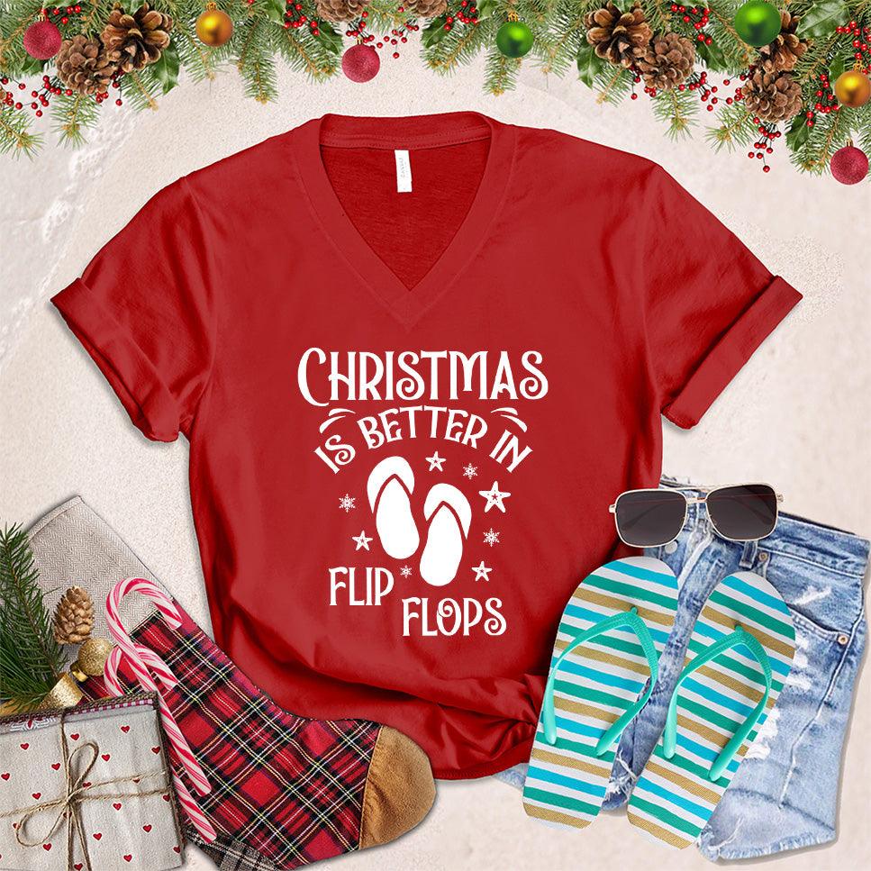 Christmas Is Better In Flip Flops V-Neck