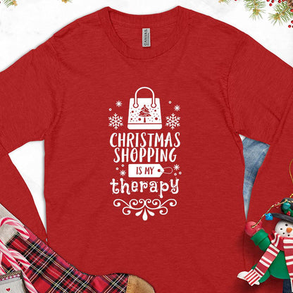 Christmas Shopping Is My Therapy Version 1 Long Sleeves