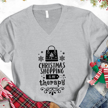 Christmas Shopping Is My Therapy Version 1 V-Neck