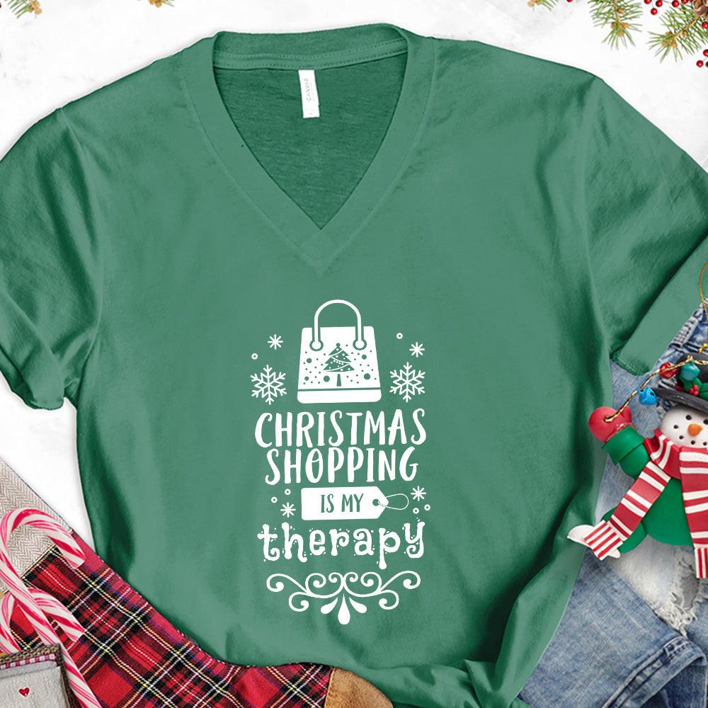 Christmas Shopping Is My Therapy Version 1 V-Neck