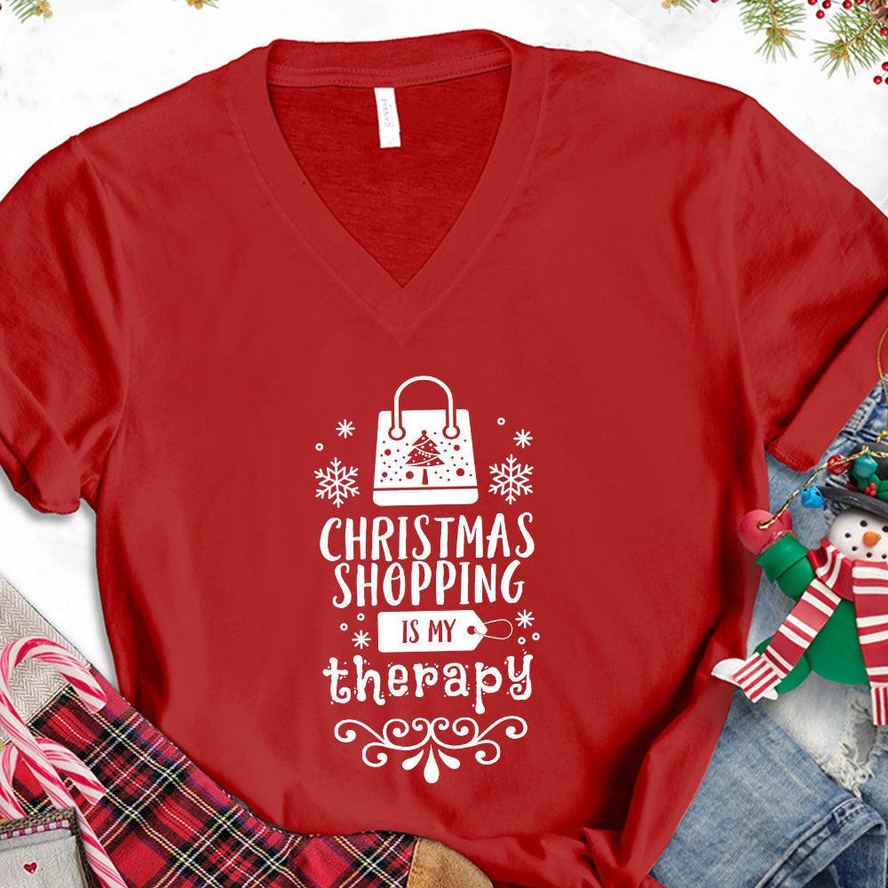 Christmas Shopping Is My Therapy Version 1 V-Neck