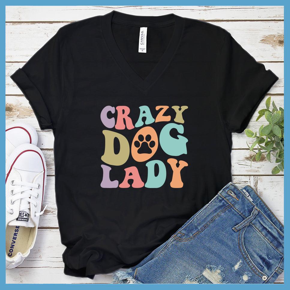 Crazy Dog Lady Colored Print V-Neck