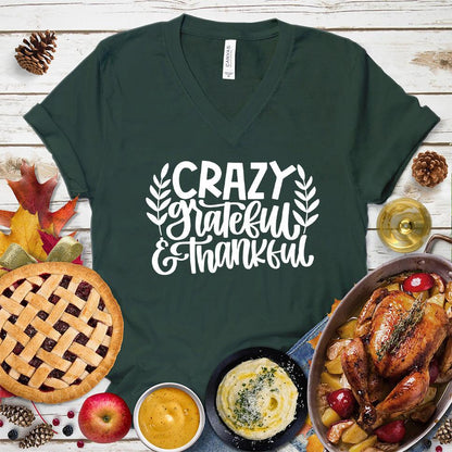 Crazy Grateful & Thankful Version 2 V-Neck
