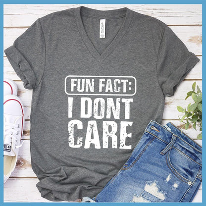 I Don't Care V-Neck - Read This Loud Edition