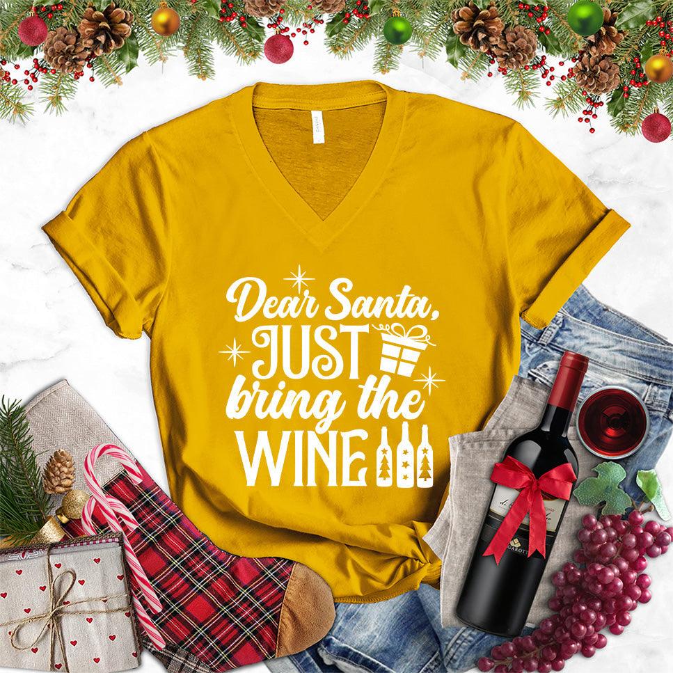 Dear Santa Just Bring The Wine Version 2 V-Neck