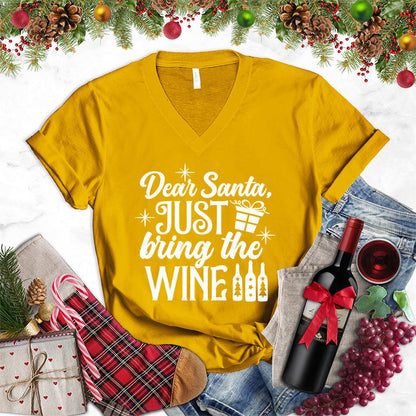 Dear Santa Just Bring The Wine Version 2 V-Neck