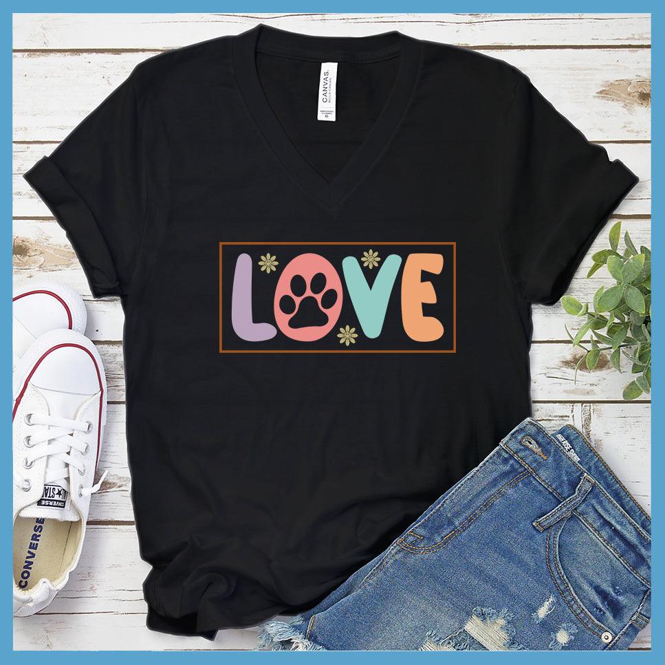 Dog Love Colored Print Version 3 V-Neck