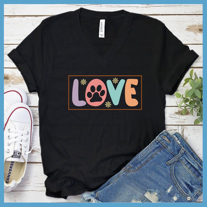 Dog Love Colored Print Version 3 V-Neck
