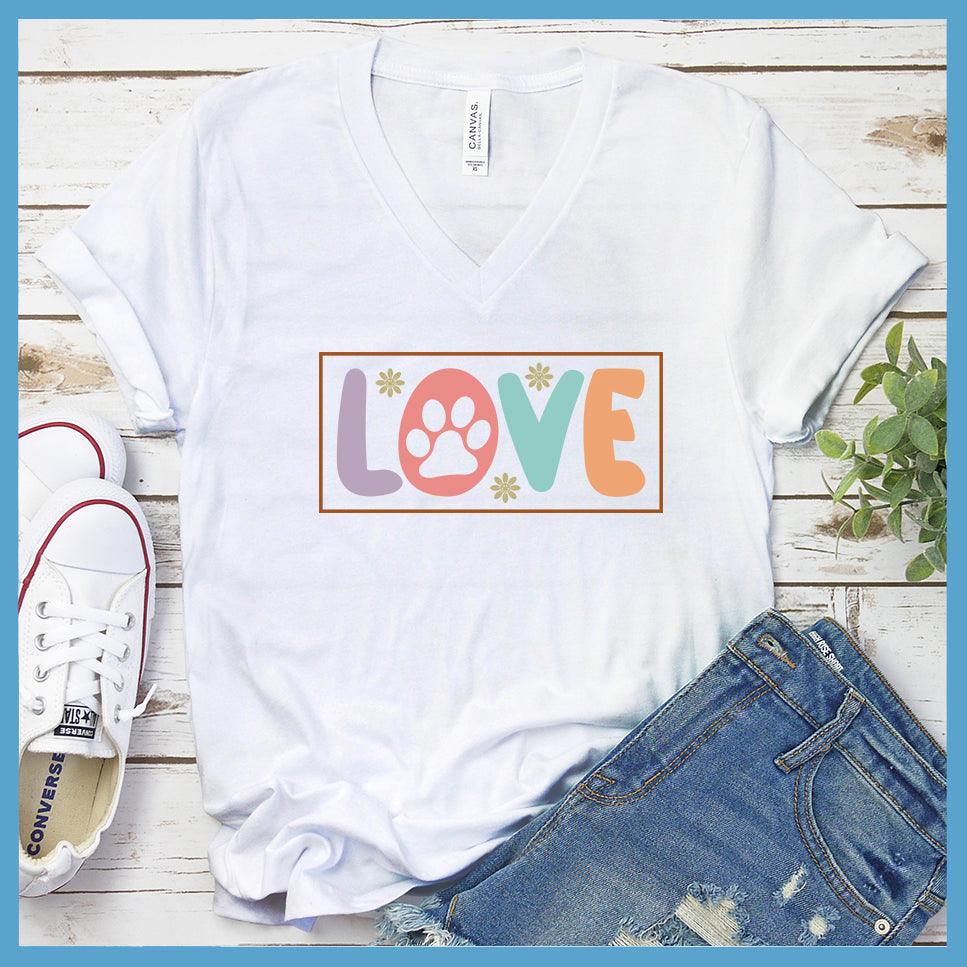 Dog Love Colored Print Version 3 V-Neck